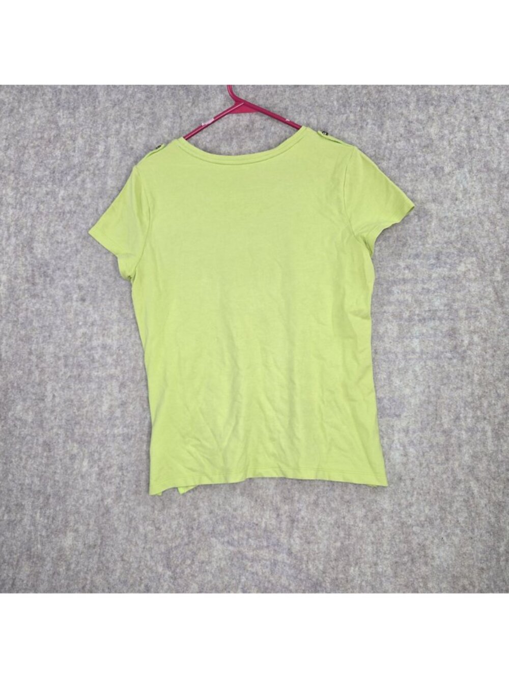 Talbots Women Petite T-Shirt Green M Modal Cotton Stretch Crew Neck Short Sleeve - Picture 2 of 8
